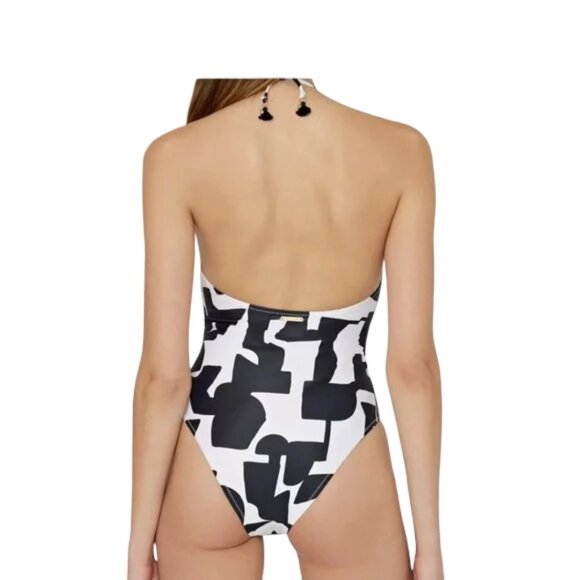 Milly Cabana Modern Geo Print Looped Cutout One-Piece Swimsuit - Picture 2 of 3